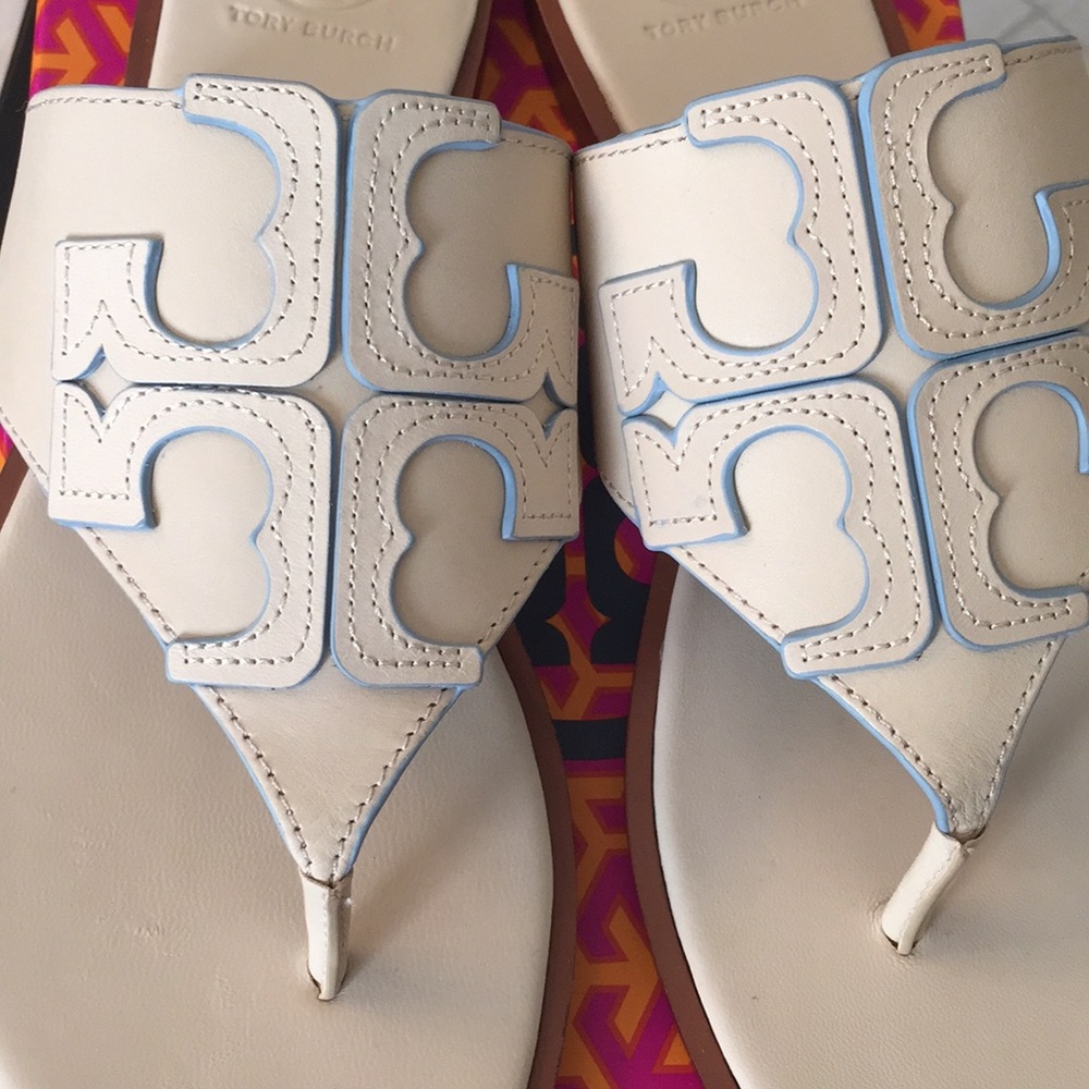 🆕Tory Burch Jamie Full Logo Sandal Dulce De Leche - Picture 6 of 8